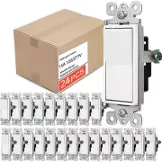 Decorator Paddle Rocker Light Switch Single Pole Grounding Screw Residential ×24