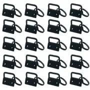 20pcs 1 Inch Key Fob Hardware with Key Rings Sets,Wristlet Clasp, Black