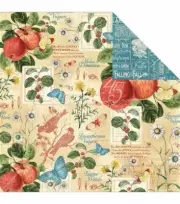 Graphic 45 Time to Flourish Collection Poinsettia 8" December Flourish Cardstock