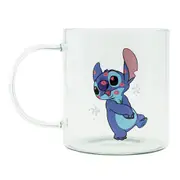 Paladone 300ml Lilo & Stitch Glass Collectable Mug Coffee/Tea Drink Cup Clear