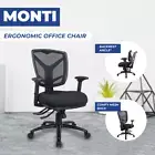 Mesh Chair Monti Ergonomic Office Task Desk Chair Arms AFRDI Seats 135kg Tested