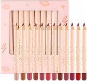Matte Lip Liner Pencil Set - 12 Color Long Lasting Crayon for Contouring and Precision Defining - Bundle for Girls, Wives, Mothers, Daughters