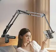 NQQNQQ UN-C Gooseneck Phone Holder, 5-Hole Base Tablet Stand, 360 Degree Rotation, Compatible with iPad, iPhone, Switch, Samsung Tabs, Kindle Fire HD - for Desk, Bed, Laying Down. (36inch/92cm)