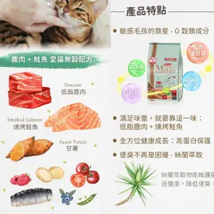 【Mobby 莫比】無穀貓糧 6.5KG*2包(貓飼料/鹿肉鮭魚/鵪鶉鴨肉/鱒魚馬鈴薯)