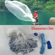 10/14FT Trap Hand Throw Fishing Mesh Chain Spread Bottom Bait Cast Net Gill AU