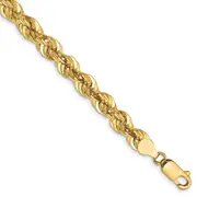 14k Yellow Gold 9 inch 6mm Regular Rope with Lobster Clasp Chain