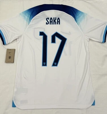 Nike England 2022 Home Football Shirt Soccer Jersey #17 Saka - Size Medium