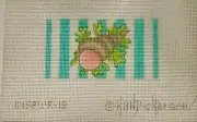 Kate Dickerson Hand Painted Snail Shell on Cabana Stripes Needlepoint Canvas