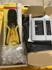 New RJ45 RJ11 CAT5 NETWORK TOOL KIT CABLE TESTER CRIMPER LAN WIRE STRIPPER - CU5