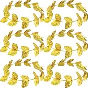 meekoo Halloween Roman Leaf Headband Gold Leaf Wreath Crown Greek Headpiece Goddess Costume for Women Men Party