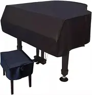 Leather Grand Piano Cover Baby Grand Piano Cover Optional Single Stool Cover or Double Stool Cover Piano Waterproof Sun Protection Cover(A,200cm/79)