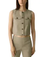 Theory Fitted Sleeveless Linen Vest