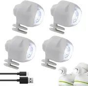 NIUAWASA 4 Pcs Headlights for Croc USB Rechargeable Croc Lights 4-12 Hours Runtime IPX5 Waterproof 3 Modes Croc Shoes Lights Decoration for Outdoor Dog Walking Camping Hiking Adult Children