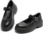 [Ruiatoo] Women's Mary Janes Shoes for Women Platform Low Heel Chunky Pumps Round Toe Oxford Dress Shoes