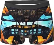 [YANYU] Airplane Cockpit Print Stylish Men Briefs Breathable Stretch Lightweight Comfortable for All Day Wear