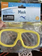 Swimgear Swim Mask Goggles Ages 4+ Light Yellow- Adjustable Head Strap - NEW