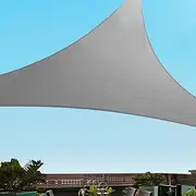 Instahut Shade Sail Triangle 3 x 4.3m Sunshade Cloth Shadecloth Sun Block Outdoor Marquee Canopy Shelter Cover for Beach Pool Patio Backyard Lawn Garden Carport Fence Greenhouse, Grey 98% UV Blockage