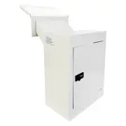 Rainproof Through the Wall Locking Mailbox with 10-Inch Adjustable Chute, Gray
