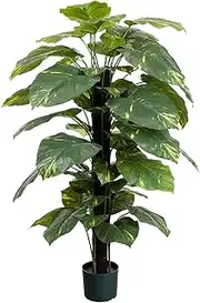 Glamorous Fusion - 137cm/4.5ft Artificial Faux Pothos on Pole - Realistic, Deocration for Home, Office, Living Room