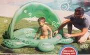 Little Tikes Timmy Turtle Sun-Shade Inflatable Kiddie Pool Kids Swimming Canopy