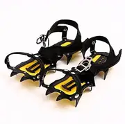 [VIDECOR] Adjustable Crampons Manganese Steel Climbing Gear Snow Ice Anti-Skid Shoe Grippers Crampon Device Mountaineering
