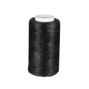 Leather Sewing Stitching Flat Waxed Thread String Cord (150D 1mm 50M, Black )