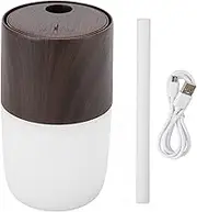 Portable Humidifier - 300ml USB Jellyfish Mist with Colorful Night Light for Cars Home Travel Relaxation (Deep Wood Grain Color)