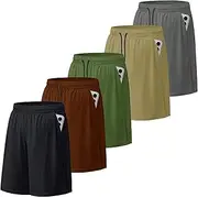 [Aserlin] Men's Athletic Shorts Mesh Workout Gym Activewear Basketball Shorts with Pockets 5 Pack