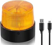 LE Sircut LE228 (MINI) Size USB Rechargeable Emergency Flashing Lights Selectable Rotation Warning Light Wireless LED Strobe Beacon Amber Lights with Magnetic Base for Car Vehicle Truck (Amber)
