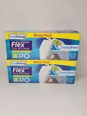 Trueliving Tall Kitchen Trash Bags 13 Gallon Dimond Flex 23 Bags 2 Pack