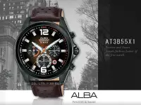 在飛比找Yahoo!奇摩拍賣優惠-ALBA 雅柏 手錶專賣店 國隆 AT3B55X1 三眼計時