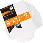 Artist Canvas Panels 9 x 12 inch, 12 Pack, Primed, 100% Cotton, Artist Qualit...