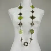 Linea by Louis Dell'Olio Pompeii Station Green Gold Necklace and Earring Set