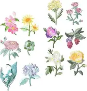 LIGHTAOTAO 12Pcs Flower Embroidery Patches for DIY Garment Accessories Mixed Style Floral Sewing Patches for Clothing Bags Hats Unique Decorative Appliques for Repairs and Crafts