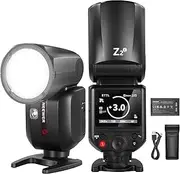 [NEEWER] Z2-C 2.4G TTL Round Head Flash Speedlite for Canon, 76Ws 1/8000s HSS Speedlight with Upgraded UI, 2 Adjustable Modeling Lamps, TTL/M Quick TCM Switch, 7.2V/3000mAh Battery, 600 Full Power Flash