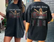 Celine Dion Courage World Tour 2023 Double Sided Shirt