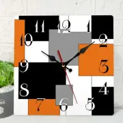 ArtSocket Wooden Wall Clock Silent Non-Ticking, Orange Black 12IN, 12