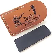 Genuine Arkansas Black Surgical Pocket Knife Sharpening Stone Whetstone 3" X 1" X 1 4" in Leather Pouch Bap 13A L