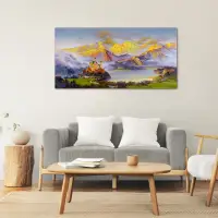 在飛比找momo購物網優惠-【御畫房】金山城堡 國家一級畫師手繪油畫60×120cm(V