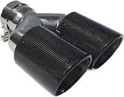 1 Piece Y Model AK Carbon Exhausts Dual End Tips Compatible For BMW Compatible For BENZ Compatible For AUDI Compatible For VW Exhaust Dual Muffler Tip Tail Tips(IN 57MM OUT 76MM)