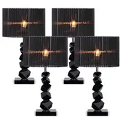 SOGA 4x 60cm Black Table Lamp with Dark Shade LED Desk Lamp