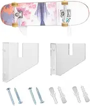Skateboard Wall Mount, Acrylic Transparent Skateboard Shelf, Snowboard Rack for Longboard Penny Board Snowboard and Skateboard, Skateboard Hanger
