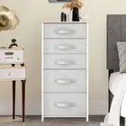 5 Drawer Dresser Shelf Storage Organizer Chest Bin Nightstand Cabinet Light Gray