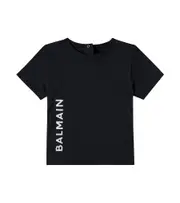 [Balmain Kids] Balmain Kids Baby logo cotton jersey T-shirt M 12 black