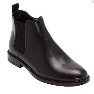 J. Ferrar Men's Blake Flat Heel Chelsea Boots Black Size 13M