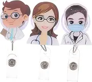 BCOATH 3Pcs Retractable Badge Holders with Card Holders for Nurses Doctors Trade Shows Convenient Scanning Access for Id Cards Name Tags Keys