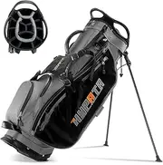HYPATA 14 Way Golf Stand Bag-Lightweight Golf Bag for Men Women, Premium PU Leather Golf Bag with Stand, 8 Pockets, Cooler Pouch, Rangefinder Pouch, Detachable Dual Strap, Rain Cover Hood