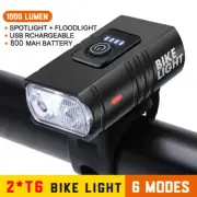 BK02 Bike Light USB Rechargeable T6 LED Bicycle Lights 6 Modes MTB Flashlight Bi