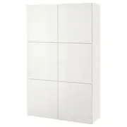 BESTÅ storage combination with doors, white/Selsviken high-gloss/white, 120x42x193 cm