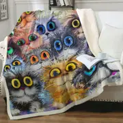 Big Cats’ Eyes Throw Blanket